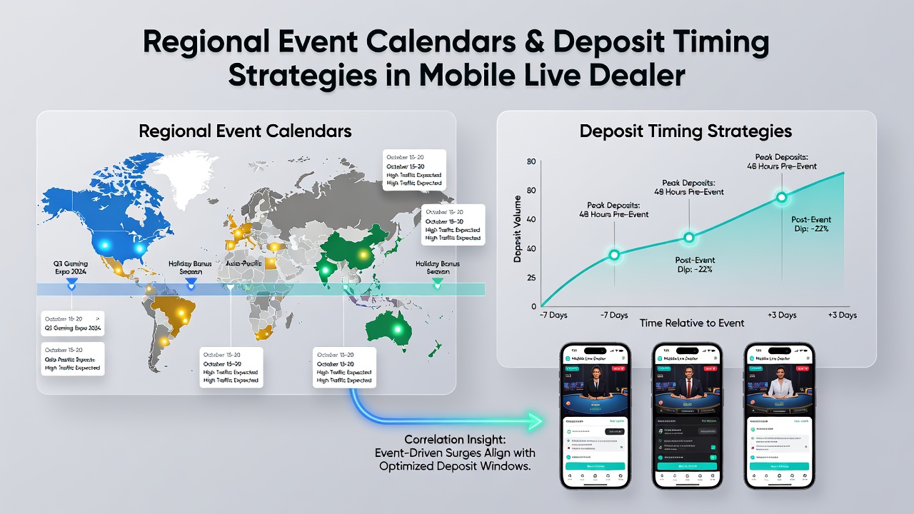 Live dealer card game sessions on mobile devices aligned wth regional event schedules