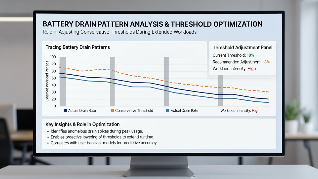 Chart illustrating threshold adjustments correlated with battery percentage during wireless sessions